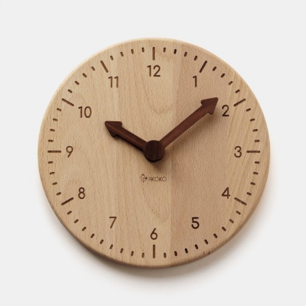 Handmade Solid Wood Learning to tell the time Educational Clock